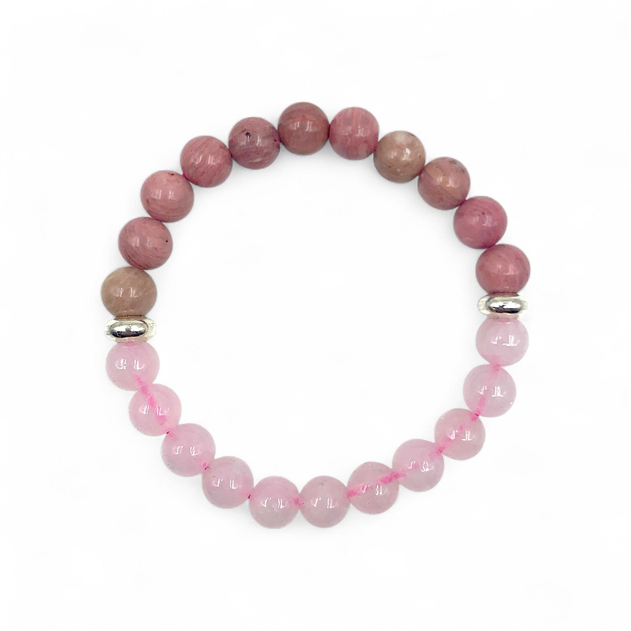 Bracelet - Rose quartz & Rhodonite 8mm